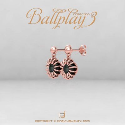 Earring Ballplay 3 Rose Gold