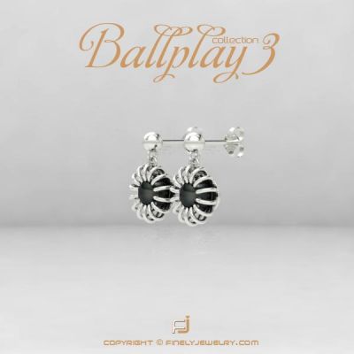 Earring Ballplay 3 White Gold