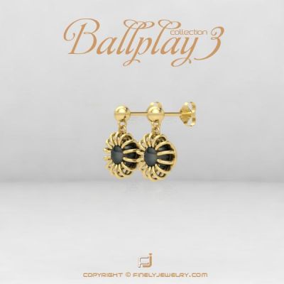 Earring Ballplay 3 Yellow Gold