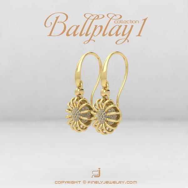 Earring Ballplay 1 Yellow Gold