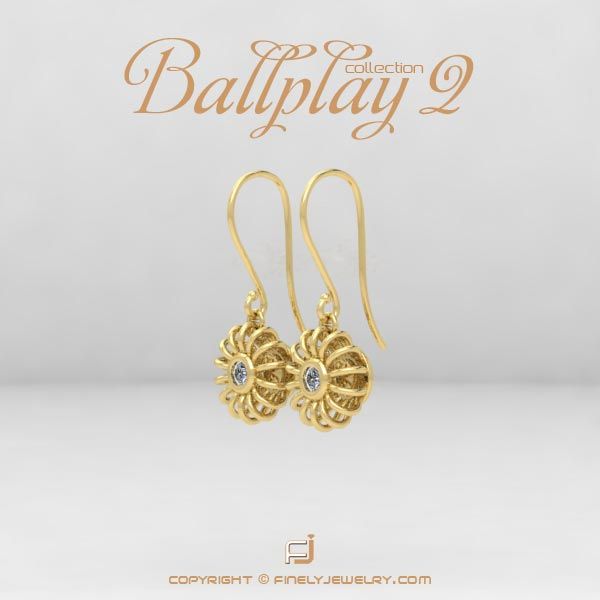 Earring Ballplay 2 Yellow Gold