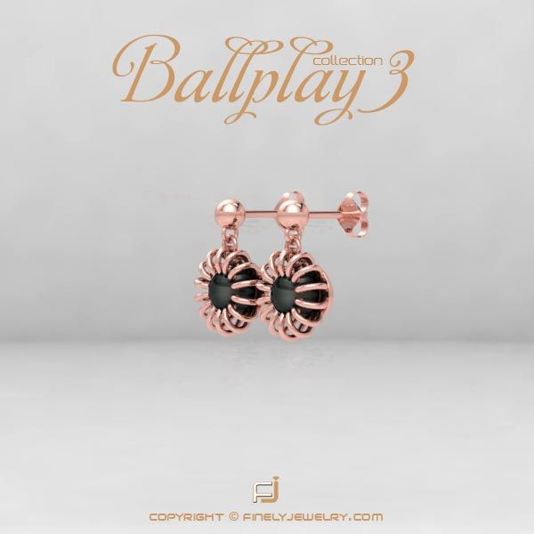 Earring Ballplay 3 Rose Gold