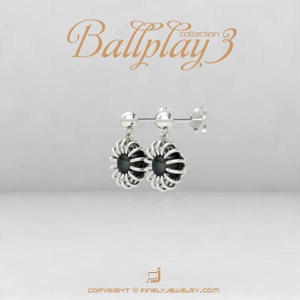 Earring Ballplay 3 White Gold