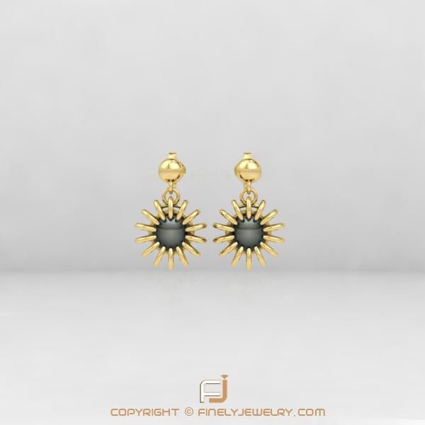 Earring Ballplay 3 Yellow Gold